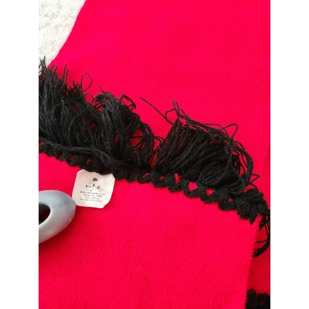 Vintage 80s Walt Disney Knit Scarf‎ Mickey Mouse Garon Mills Knit 100% Acrylic